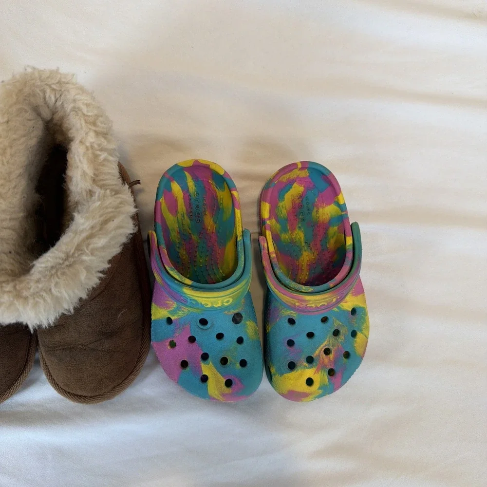 Crocs Tie Dye‎ Place Boots And Cat & Jack Boots Girls Size 9 Shoes Lot Of 3